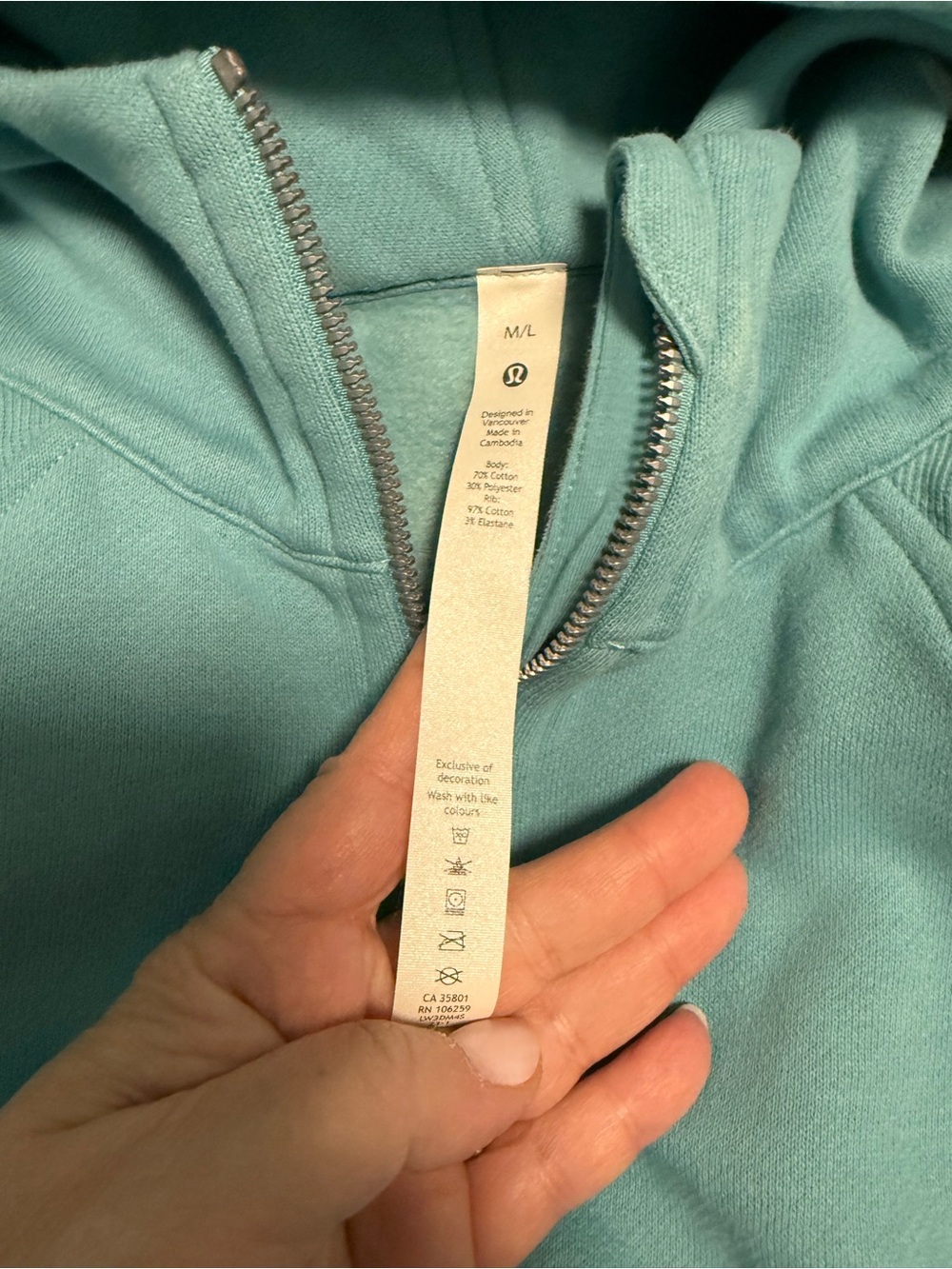 Lululemon Scuba Oversized Half-Zip Hoodie in Tidal Teal - Picture 2 of 3